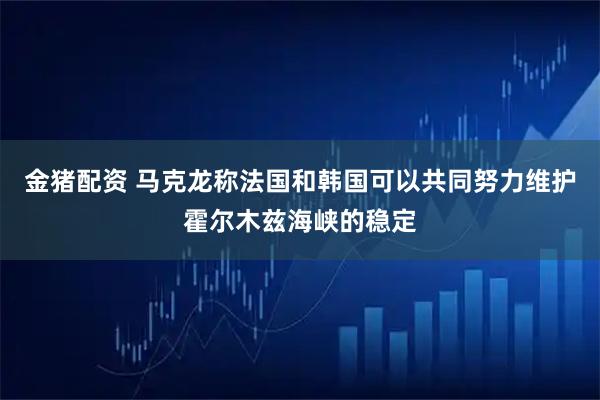 金猪配资 马克龙称法国和韩国可以共同努力维护霍尔木兹海峡的稳定