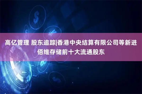 高亿管理 股东追踪|香港中央结算有限公司等新进佰维存储前十大流通股东